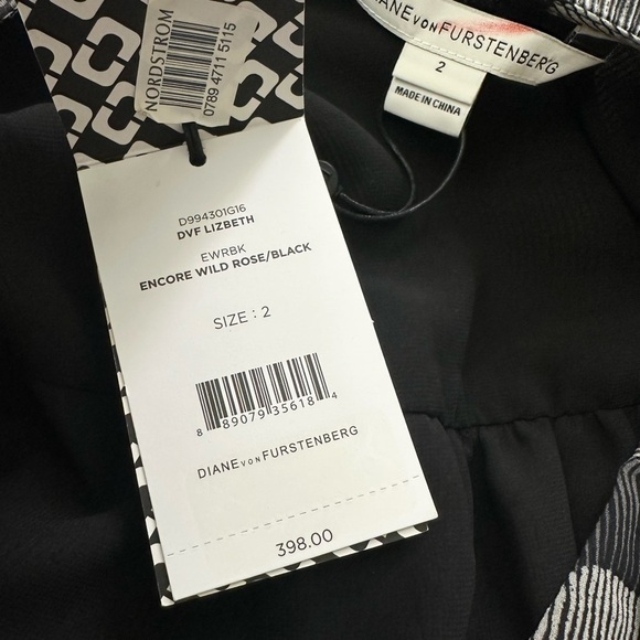 Diane Von Furstenburg DVF Lizbeth Silk Dress in Encore Wild Rose/Black - Picture 12 of 14